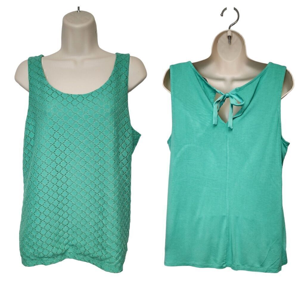 The Limited Women's Teal Round Neck Sleeveless Top Blouse Size Large